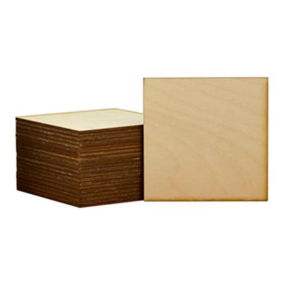 Unfinished Square Wood Cutout Available in a Variety of Sizes and Thicknesses (1/8" Thick, 1 Inch (Package of 40)) - WoodArtSupply