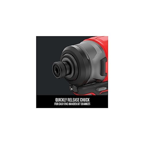 CRAFTSMAN V20 Cordless Impact Driver Kit, 1/4 inch, Battery and Charger Included (CMCF810C1) Craftsman