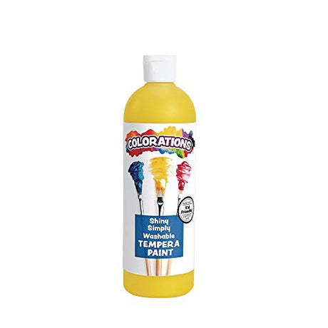Colorations-WSTYE Washable Tempera Paint, 16 fl oz, Yellow, Non Toxic, Vibrant, Bold, Kids Paint, Craft, Hobby, Fun, Art Supplies Colorations
