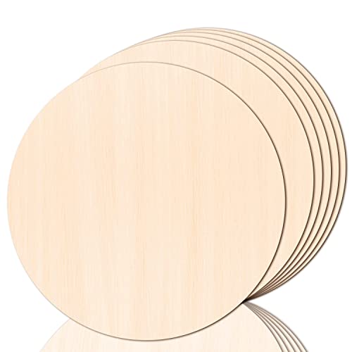 JOICEE 6PACK Wood Circles for Crafts，14 Inch Unfinished Wood Rounds Discs for Door Hanger Sign Blank, DIY Wooden Discs for Crafts Painting and