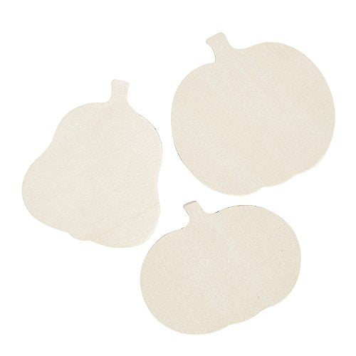 Unfinished Wood Pumpkin Shapes - Set of 12 - DIY Fall Crafts Fun Express
