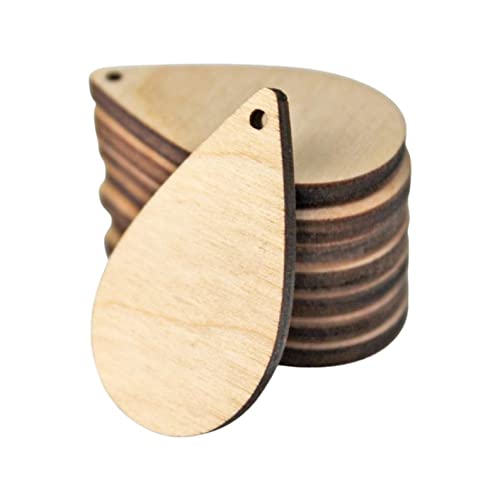 Texan Wood Crafts Many Sizes and Quantities Available Unfinished Wood Laser Cutout Solid Teardrop Dangle Earring Jewelry Blanks Shape Crafts Made in Texan Wood Crafts