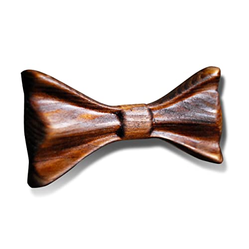 3D Mens Wooden Bow Tie - Unique Wood Bow Tie for Men - Ukrainian Wave Design Wedding Bowtie for Men and Boys in Craft Box - WoodArtSupply