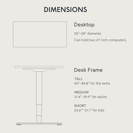 FLEXISPOT Stand Up Desk 3 Stages Dual Motor Electric Standing Desk 55x28 Inch Whole-Piece Board Height Adjustable Desk Electric Sit Stand Desk(Black FLEXISPOT