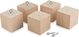 Unfinished Christmas Tree Ornaments with Screws 1-3/4-inches, Pack of 6 Pre-Drilled Cubes, Wooden Blocks for Crafts & DIY Decor, by Woodpeckers Woodpeckers