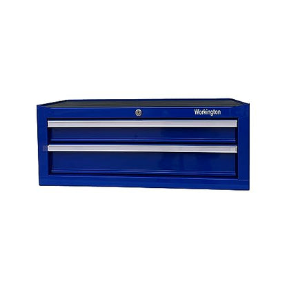 Workington Industrial 2 Drawers Portable Metal Intermediate Box, 26" Middle Tool Chest Cabinet with Ball Bearing Drawer Slides, Steel Tool Storage - WoodArtSupply