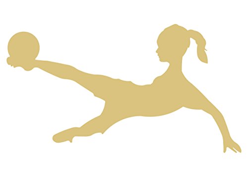 Soccer Player Girl Cutout Unfinished Wood Shape Sports Door Hanger Everyday Sports MDF Shape Canvas Style 2 - WoodArtSupply