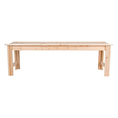 Shine Company 4205N 5 Ft. Backless Wood Outdoor Garden Bench – Natural - WoodArtSupply