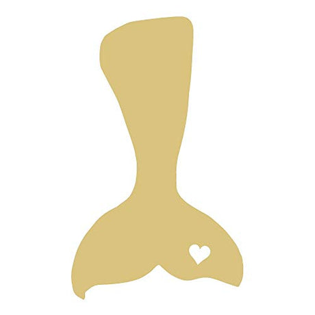Mermaid Tail Cutout Unfinished Wood Summer Birthday Party Beach House Nautical Door Hanger MDF Shape Canvas Style 7 (6") Diverse Woodworking