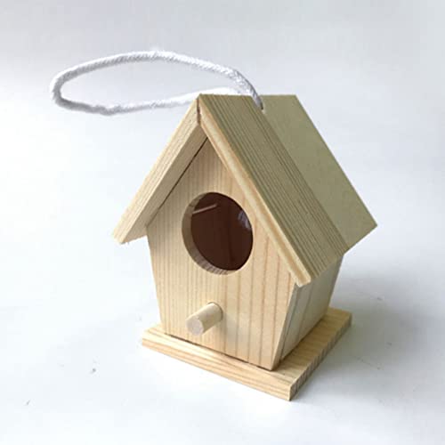 Toddmomy Kids Outdoor Toys Unfinished Wood Hanging Birdhouse Kit 2 Sets Unpainted Bird Houses to Paint for Arts DIY Craft Outdoor Playset Toddmomy