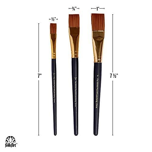 FolkArt Plaid Nylon Brush Set, 50559 Brown (3-Piece) FolkArt