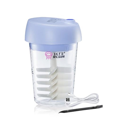 LET'S RESIN Auto Resin Mixer, Hands-Free Easy Clean Epoxy Mixer, Electric Stirrer for 24Fl.oz Mixing, Resin Supplies for Resin Casting, Molds, Soap