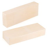 SOUJAP 2 Pack 10 x 3.5 x 1.7 Inch Basswood Carving Blocks, Unfinished Wood Blocks, Soft Solid Wood Whittling Blocks for Carving, Crafts SOUJAP