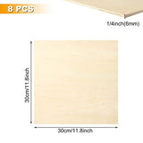 8 Pack 11.8 x 11.8 Inch Basswood Sheets 1/4 Inch Thick Square Plywood Sheets Unfinished Wood Sheets for Crafts DIY Project Mini House Building ZOFORTY