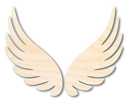 Unfinished Wood Angel Wings Shape - Craft - up to 36" 10" / 1/8" 24 Hour Crafts