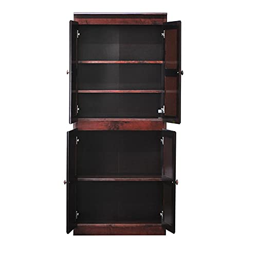 Bowery Hill Traditional 72" Wood Storage Cabinet with 5-Shelves in Cherry Bowery Hill