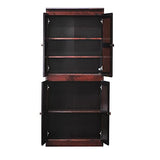 Bowery Hill Traditional 72" Wood Storage Cabinet with 5-Shelves in Cherry Bowery Hill