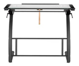 SD STUDIO DESIGNS Triflex Drawing Table, Sit to Stand Up Adjustable Office Home Computer Desk, 35.25" W X 23.5" D, Charcoal Black/Clear Glass SD STUDIO DESIGNS