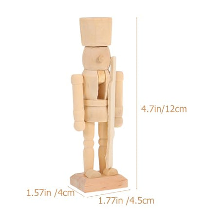 BESPORTBLE Christmas Wooden Unfinished Nutcracker Figures, DIY Blank Unpainted Nutcracker Soldier for Christmas Arts Project Ornaments Decor 3Pcs BESPORTBLE