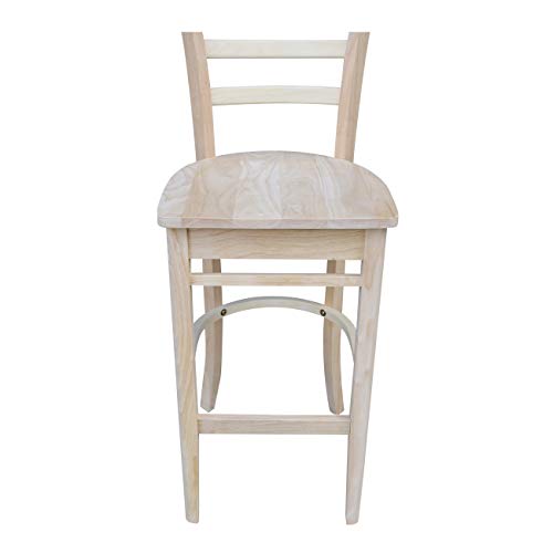 International Concepts Emily Barheight Stool-30 Seat Height Stool, Brown IC International Concepts