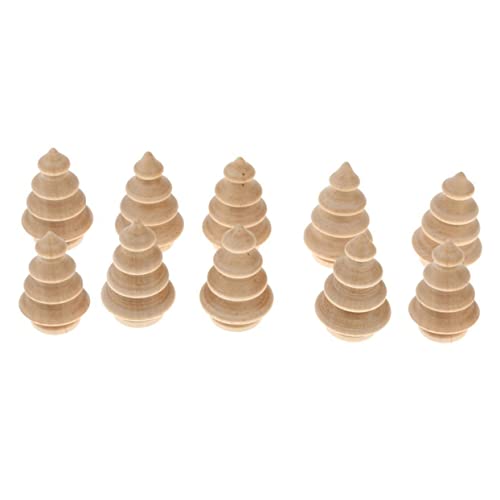 ABOOFAN 60 Pcs Unfinished Doll Crafts Blank Cake Topper Wooden Acorns Unfinished Wooden Christmas Peg Doll Wooden Puppet Toys DIY Wooden Christmas
