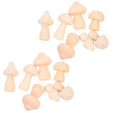 VICASKY 18pcs Unfinished Wood Mushrooms Large Wood Mushrooms Big Wood Mushrooms Ornaments Unfinished Wooden Mushroom Toy Set Mushrooms Unpainted Wood VICASKY