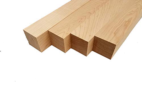 Hard Maple Lumber Turning Squares - 3" x 3" x 12" (4 Pcs) - WoodArtSupply