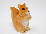 Selsela Squirrel Figurine Garden Statue Home Decoration Miniature Wood Forest Critter Art Mini Carved Small Animal Selsela