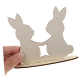 VOSAREA 10pcs White Rabbit Ornament Wood Rabbit Cutouts Wood Bunny Slice Bunny Shaped Wood Cutout Bunny Wooden Slices Easter Wood Embellishments DIY VOSAREA
