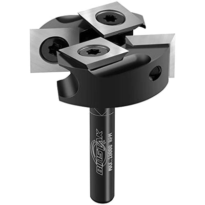 BINSTAK CNC Spoilboard Surfacing Router Bit 1/4" Shank, Slab Flattening Router Bit with 1-3/8" Cutting Diameter, 2+2 Flutes Insert Carbide Wood
