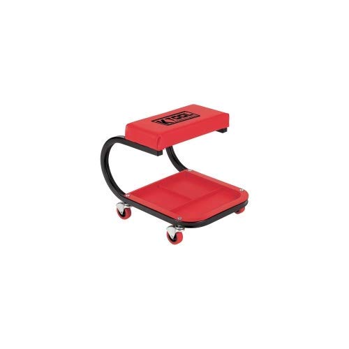 K Tool International 74981 Mechanics Creeper Seat with Tool Storage for Garages, Repair Shops, and DIY, Padded Seat, 350 lbs. Capacity, Heavy Duty - WoodArtSupply