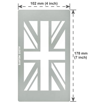 Aleks Melnyk No.430 Metal Stencil, British Flag, Royal Union Flag, Union Jack, Small Stencil, 1 PC, Template for Wood Burning, Engraving, Crafting, - WoodArtSupply