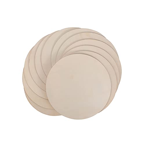 Natural Unfinished Wood Circles, 12 Pieces, 12 inch Wooden Round Discs for Crafts