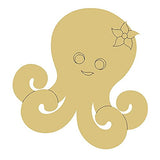 Octopus Design by Lines Cutout Unfinished Wood Nautical Décor Beach House Nursery Door Hanger MDF Shaped Canvas Style 3 Art 1 (6") Diverse Woodworking