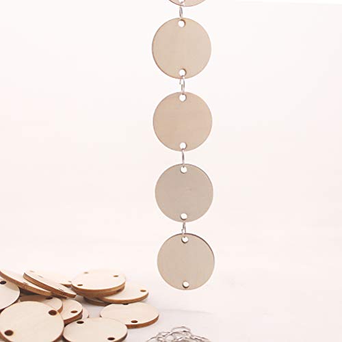 VOSAREA Wooden Calendar Board Wall Hanging Plaque Board Birthday Wood Crafts Reminder Wood Piece Hanging DIY Message Tag 50PCS VOSAREA