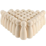 SINJEUN 40 PCS 3-1/2 Inch Wood Peg Dolls, Unfinished Large Wood Peg Woman Angel Shape Wooden People Decorative Jumbo Peg Dolls Unpainted Wood Figures SINJEUN