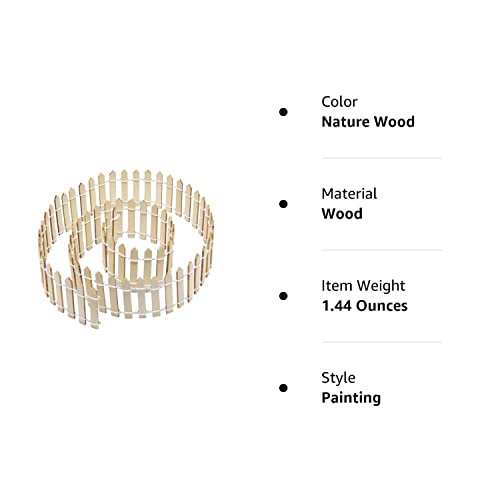 Prsildan 40 Inches Miniature Fairy Garden Fence, DIY Wood Picket Fence Mini Ornament for Dollhouse Home Garden Prsildan