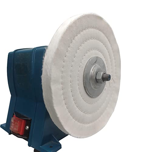 PURUI 6PC 8 Inch Stainless Steel Polishing Buffing Wheel Kit for Bench Grinder,kit with Each 1PC 5/8 Inch Arbor Hole Sisal/Denim/Cotton Wheel and PR PURUI