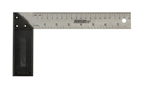 Johnson Level & Tool 1910-0800 Inch/Metric Structo-Cast Try & Mitre Square, 8", Silver, 1 Square