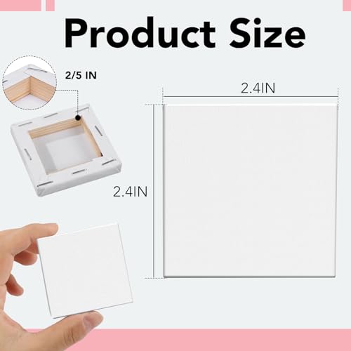 ESRICH Mini Canvases for Painting, 5x5In Canvas in Bulk 18Pack, 2/5In  Profile Small Square Canvas, Blank Canvases are Great for School Projects  and