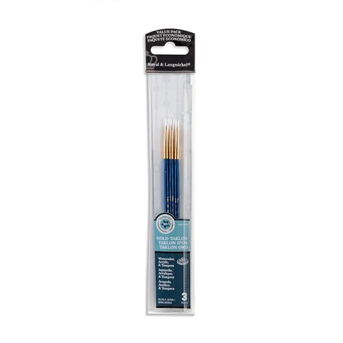 Royal & Langnickel Royal Zip N' Close Gold Taklon Detail 3-Piece Brush Set (RSET-9109) Royal & Langnickel