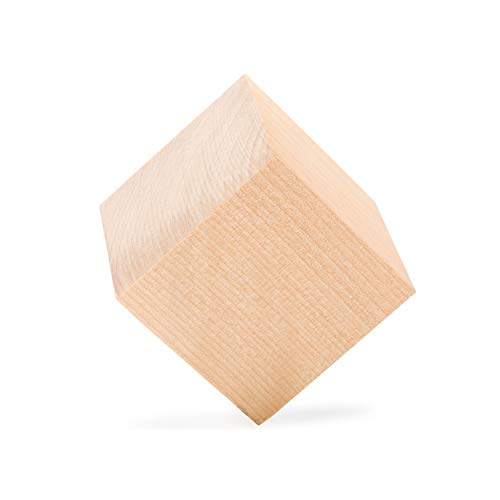Unfinished Wood Cubes 2-inch, Pack of 6 Large Wooden Cubes for Wood Blocks Crafts and Decor, by Woodpeckers