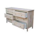 International Concepts Dresser with 6 Drawers, Unfinished IC International Concepts
