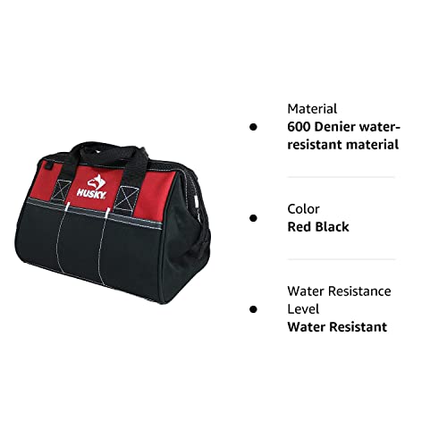 Husky 12 Inch Contractor’s Multi-Purpose Water-Resistant Tool Bag