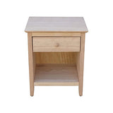 IC International Concepts Solid Wood Unfinished Nightstand IC International Concepts
