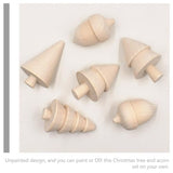 VILLCASE Unfinished Wood Christmas Tree Unfinished Wood Acorn Wood Doll Peg Tree Blank Wood Xmas Tree Crafts for DIY Arts Drawing Painting Craft VILLCASE