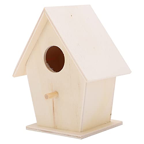 Wooden Bird House, Unpainted DIY Bird Feeder Houses Unfinished Birdhouse for Decorations Indoors Gardens(Single Layer No. 3) - WoodArtSupply