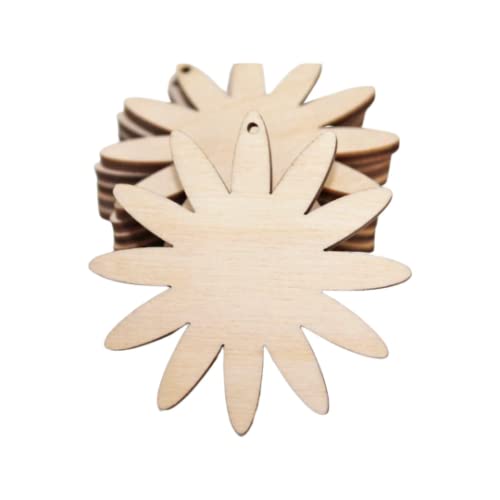 ALL SIZES BULK (12pc to 100pc) Unfinished Wood Wooden Laser Solid Flower Daisy Sunflower Dangle Earring Jewelry Blanks Charms Shape Crafts Made in