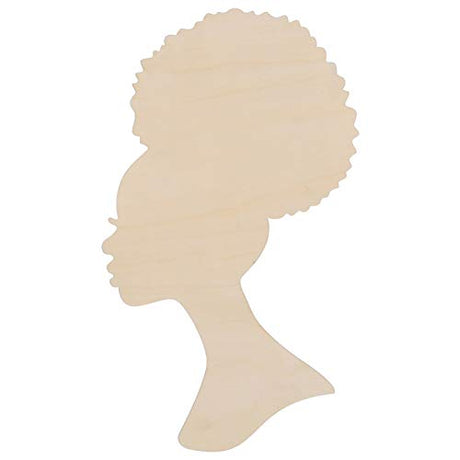 SEWACC Mother's Day Wood Chips Unfinished Wood Chip Wooden Ornaments Unfinished Wood Cutout Mother Gifts African Women Wood Cutout Mom Girl Gift DIY SEWACC