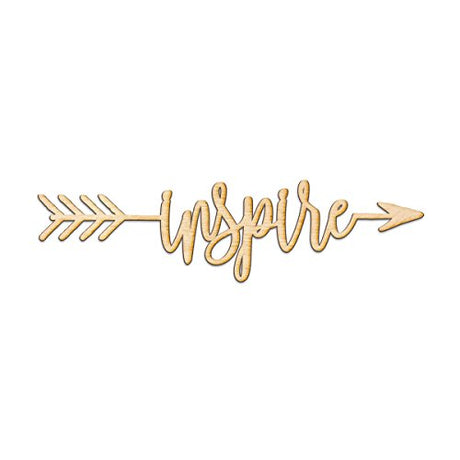 Inspire Right Arrow Wood Sign Home Decor Wall Art Hanging Rustic Unfinished 12" x 3" Woodums
